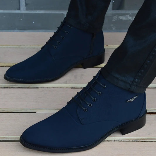 Autumn Winter Men Boots Breathable Pointed Toe Business
